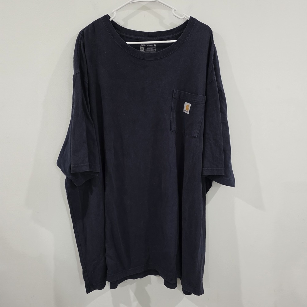 Carhartt Mens Loose Fit T Shirt Size 4Xl Blue Pocket Work Shirt